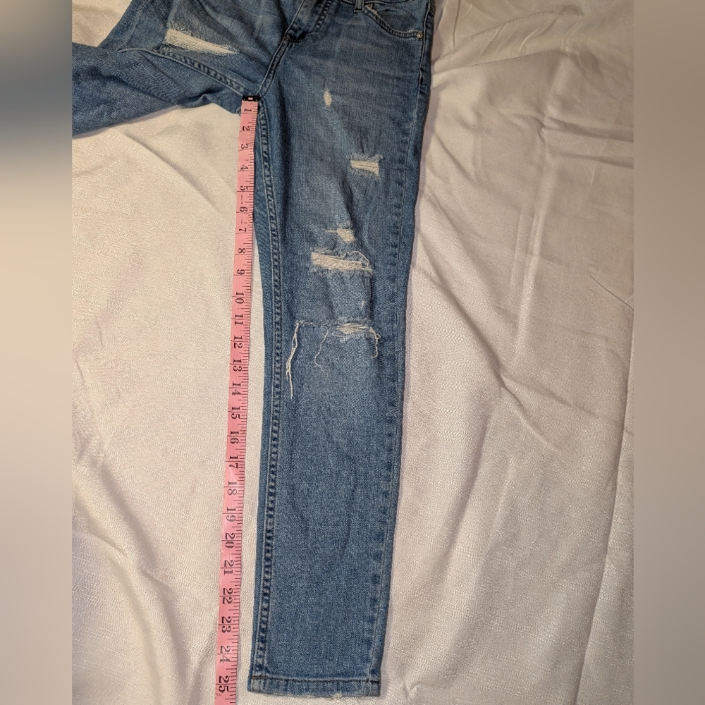 Distressed Blue Jeans Moto Brand Size 26, - Picture 8 of 9